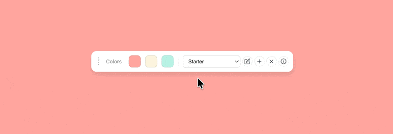 Template management dropdown
