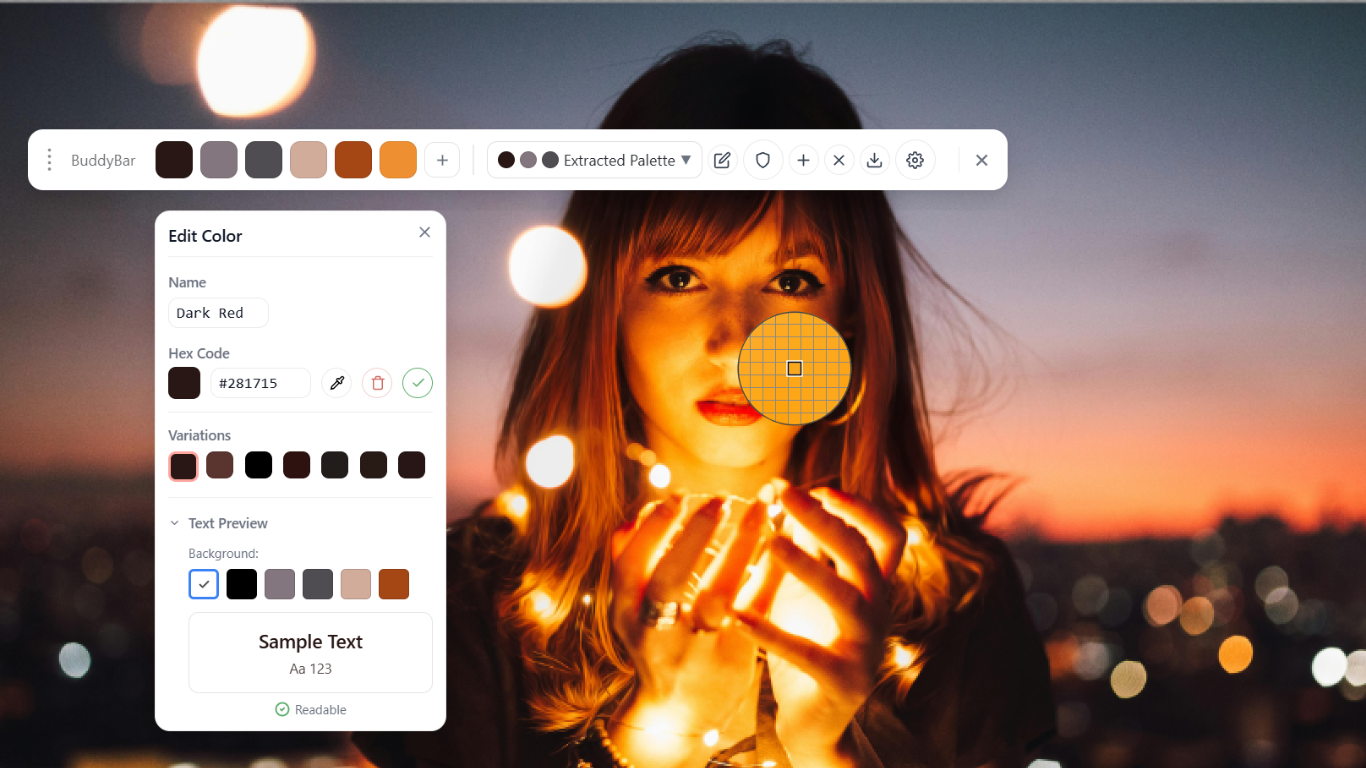 BuddyBar Windows app with color picker