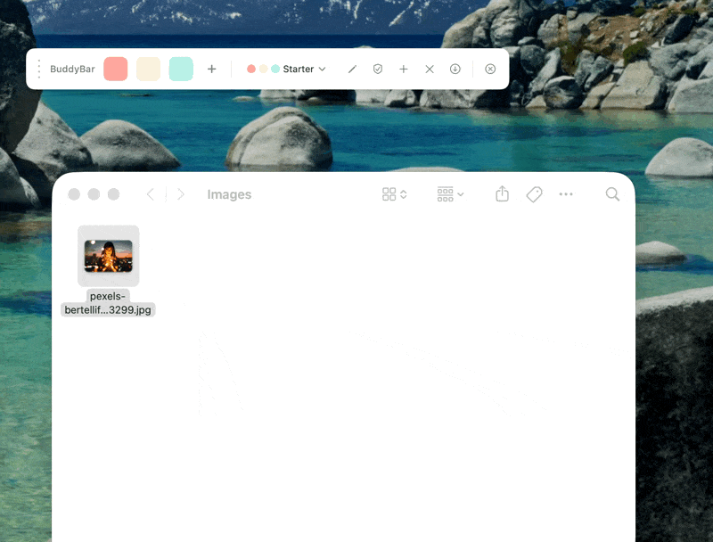 Extracting colors from an image in BuddyBar
